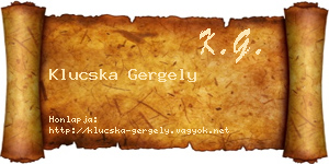 Klucska Gergely névjegykártya